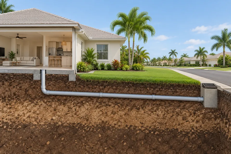 Generated illustration of a household sewer line in Clearwater.